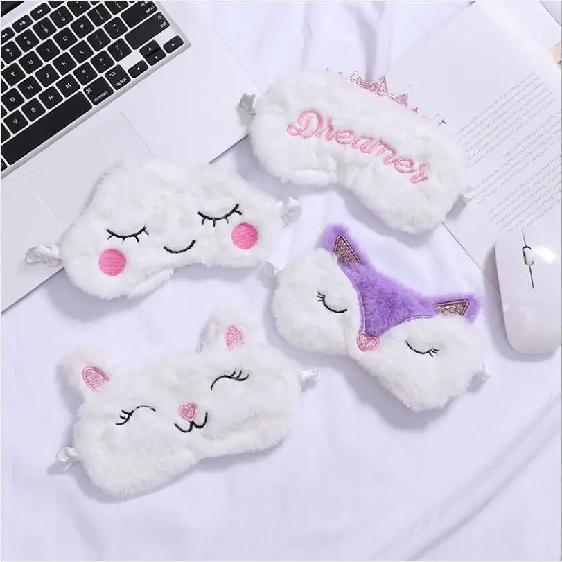 Cute Plush Sleep Fox Cloud Sheep Dream Eye Cover Sleeping Mask Eye Band Shade Blindfold Goggles Relax Travel Eyepatch T0368