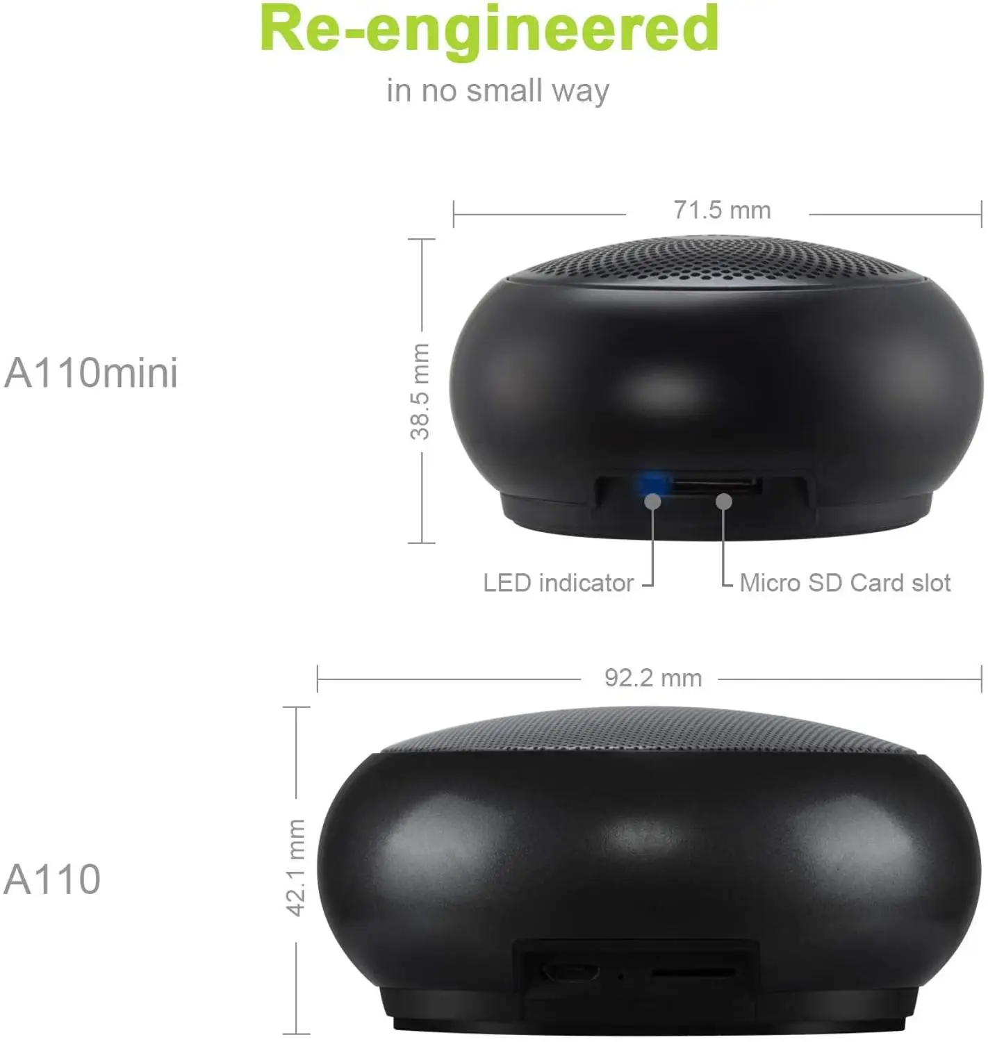EWA A110 mini altoparlante Bluetooth Wireless suono forte portatile copertura in metallo per bassi potenti per altoparlanti Karaoke per Subwoofer da meditazione