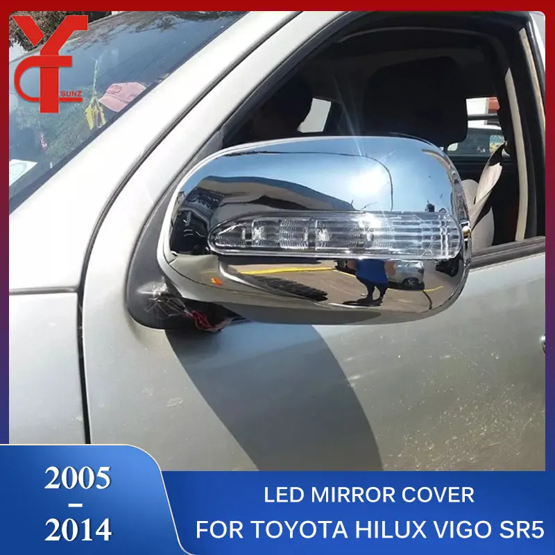 ABS Car LED Side Mirror Cover For Toyota Hilux Vigo SR5 2005 2006 2007 2008 2009 2010 2011 2012 2013 2014 Double Cabin fortuner