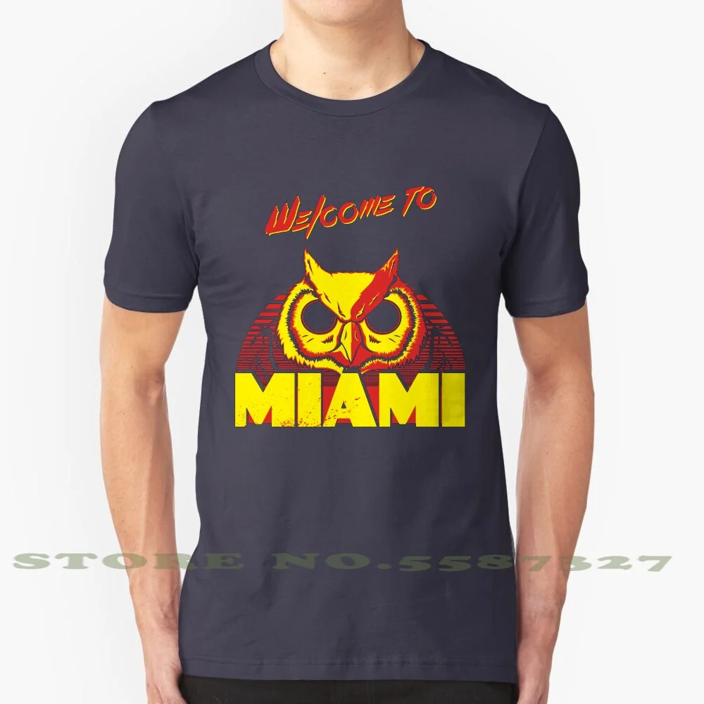 Welcome To Miami-Iii-Rasmus 100% Pure Cotton T-Shirt Hotline Miami Owl Mask Rasmus Videogames 80S Eighties Gaming Retro