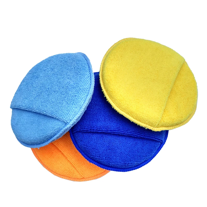 10PCS Soft Microfiber Car Wax Applicator Pads Polishing Sponge Remove Wax Detailing Wash Clean Paint Care With Pockets Large