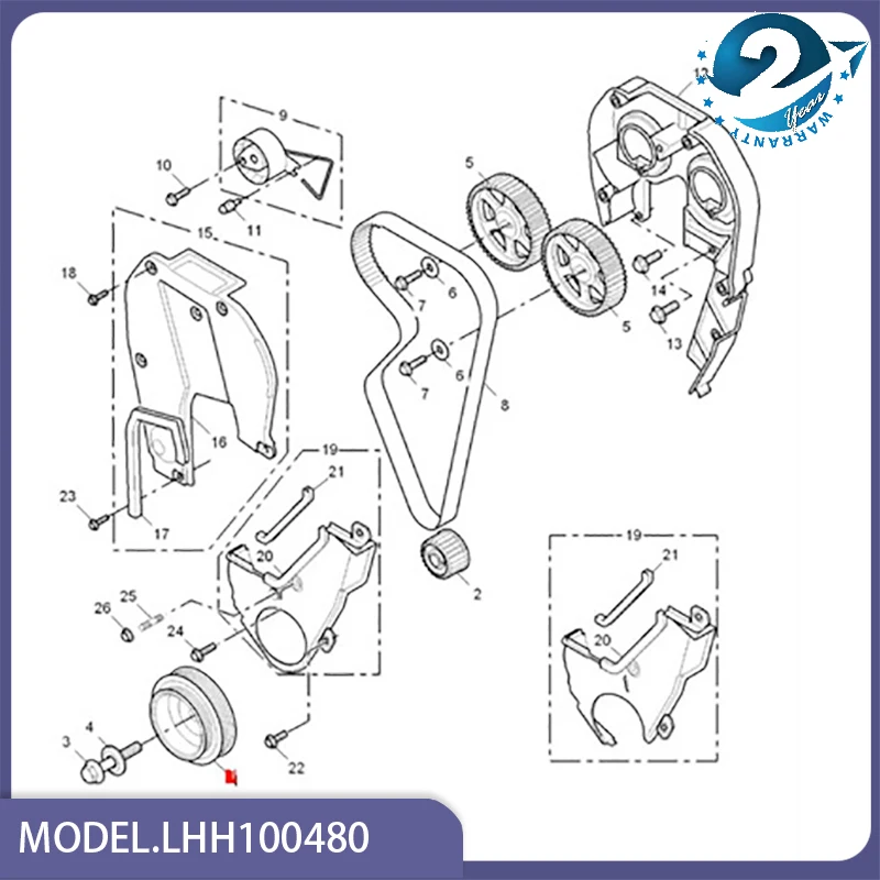 Crankshaft Timing Drive Gear For Chinese SAIC ROEWE 550 MG6 1.8T Engine Auto car motor parts LHH100480 LHH100490