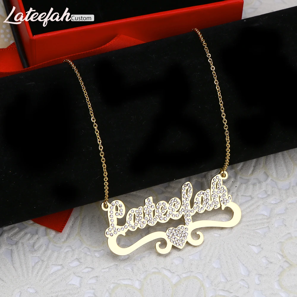 Lateefah Stainlesss Custom Name Necklaces Pendant Letters Necklace for Women Custom Chain Jewelry Children Personality Necklace