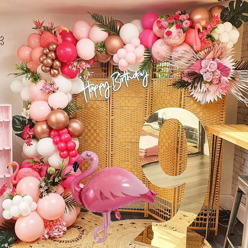 

Tropical Flamingo Balloon Garland Arch Kit Retro Pink Air Globos for Summer Hawaii Party Baby Shower Birthday Party Decorations