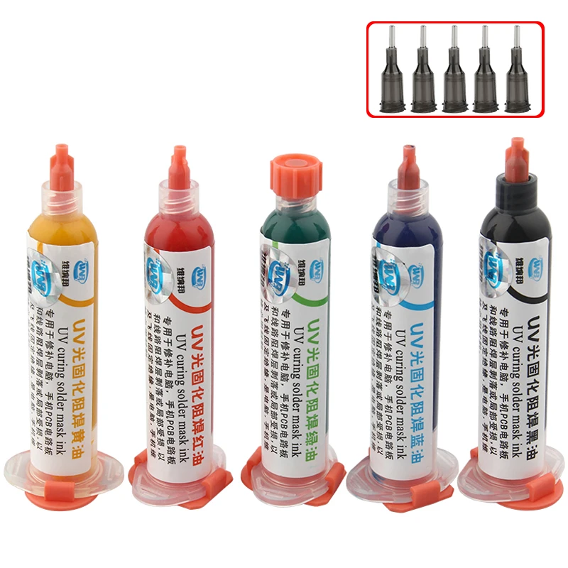 

10ML Multicolor UV Light Curable Solder Mask Ink Oil for PCB BGA Circuit Board Protect Paint Prevent Corrosive Arcing