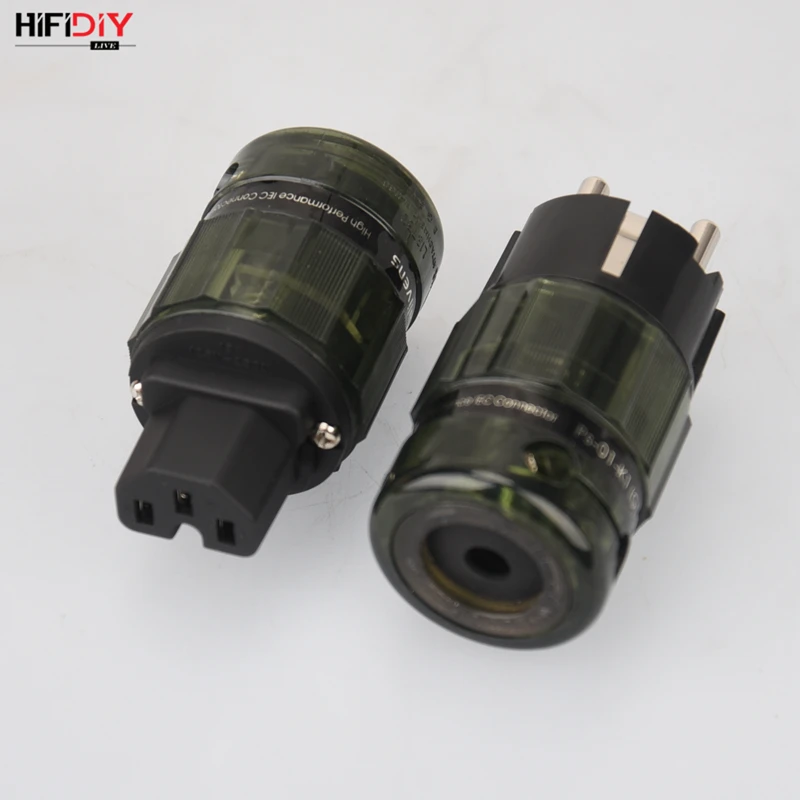 HIFIDIY LIVE EU/US/AU PURE ทองแดง Silver Plated Power Plug Connector สำหรับ HIFI เสียงสำหรับแหล่งจ่ายไฟสายไฟสีเขียว