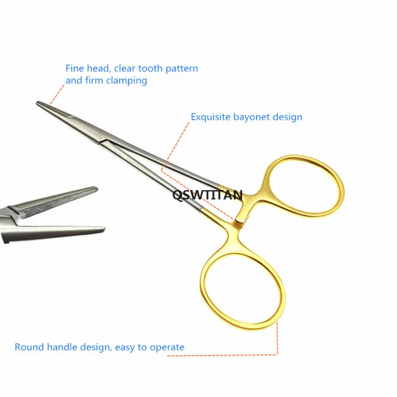 Double Eyelids Embedding Surgical Tools Gold Handle Needle Holder Needle Clamp Cosmetic Shaping Ophthalmic Instruments