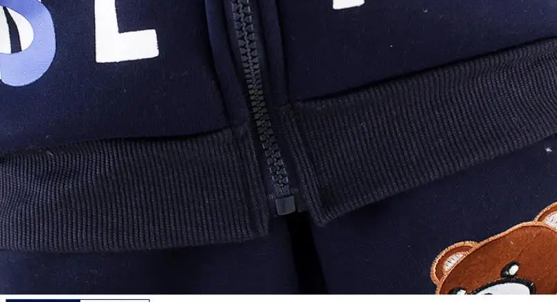Herbst-Winter-Kleidungsset für Jungen und Mädchen, Kinder-Plüschanzüge, lässige, warme, dicke Outfits mit Cartoon-Bären-Motiv, Trainingsanzug für 0-5 Jahre – Detail 4