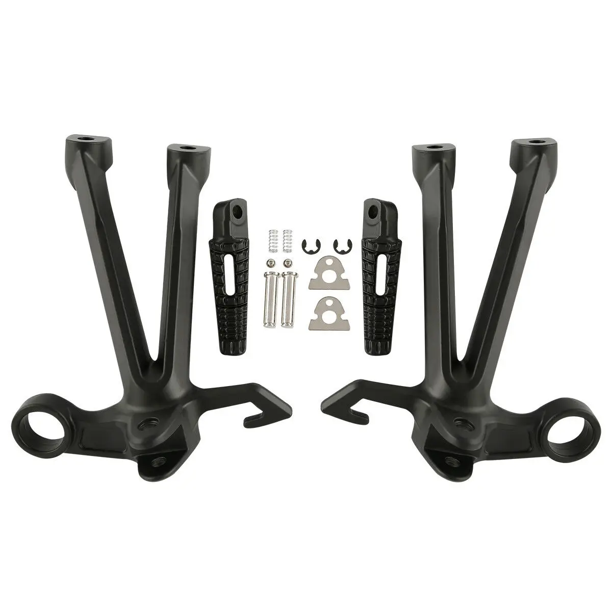 Motorcycle Rear Footrest Foot Pegs Bracket Set For Suzuki GSXR 1000 2007-2008 K7 K8 Black Silver