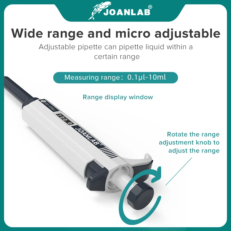 JOANLAB Official Store Laboratory Pipette Plastic Single Channel Digital Adjustable Micropipette Lab Equipment With Pipette Tips