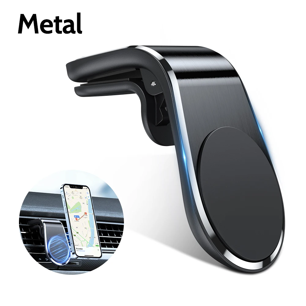 AUFU Magnetic Phone Holder in Car Stand Magnet L-Type Phone Clip for Mount Car Air Vent Cellphone Holder for iPhone 13 Samsung