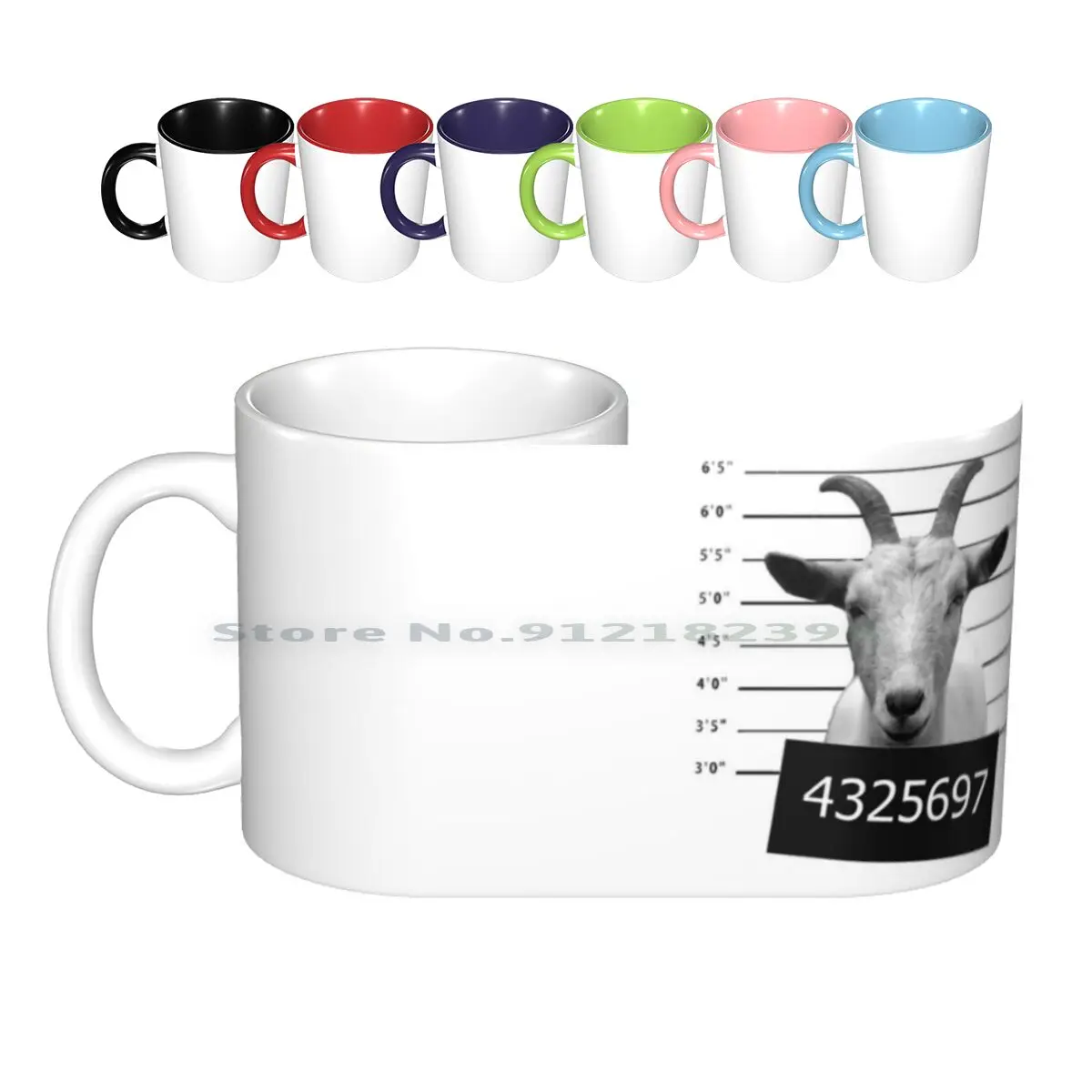 Criminal Goat Ceramic Mugs Coffee Cups Milk Tea Mug Goat Criminal Bad Police True Crime Cute Animal Pet Awesome Harmony Fantasy