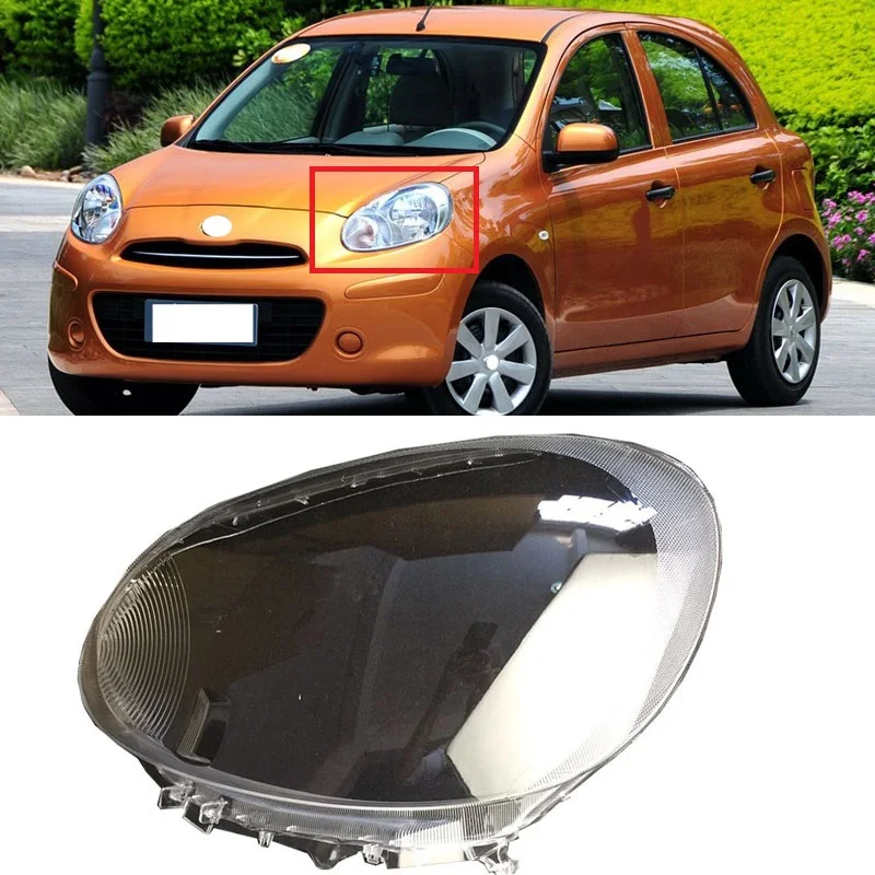 Roavia ​For Nissan MARCH Micra K13 10-15 High Quality Front Headlamp Lamp Cover Headlight Lampshade Shade Shell Cover Glass Lid