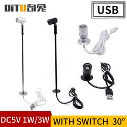 Mini Đèn Trợ Sáng 1W/3W Trang Sức Màn Hình DC5V Có Công Tắc USB Giao Diện Shop Tủ Nội Thất Đồ Chơi Trang Trí máy Tính Để Bàn Tập Trung