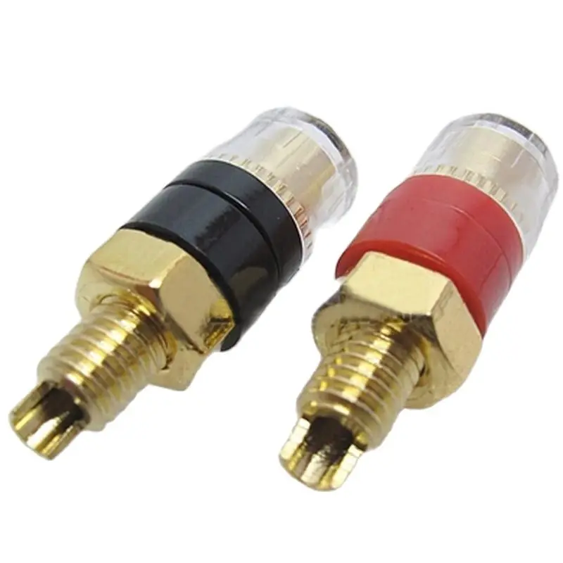 A pair Gold-plated copper Banana connector 6mm banana plug sockets  Binding Post  New