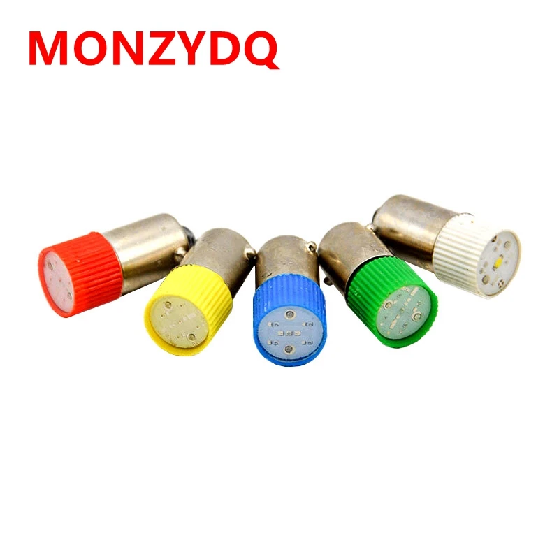 

10pcs B9 LED Industrial instrument bulb 6.3V 12V 24V 36V Flat illuminated light bulb 110V 220V LED 380V Machine bulb