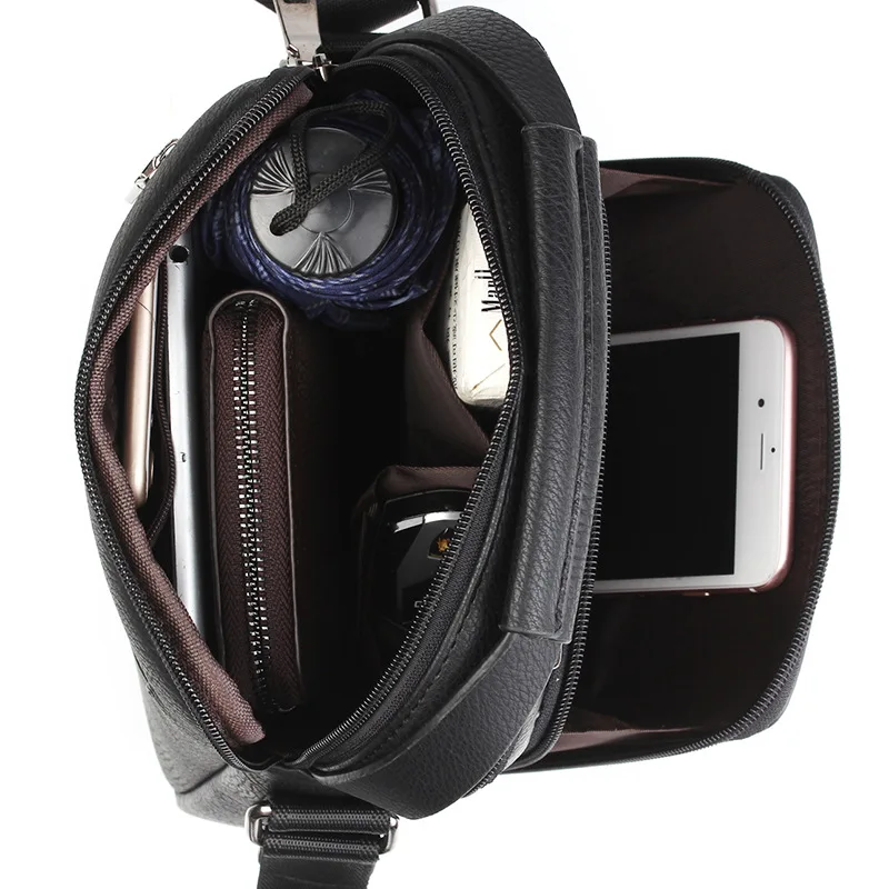Bandoleras clásicas Retro informales para hombre, bolso de mano de alta calidad, de cuero PU, novedad