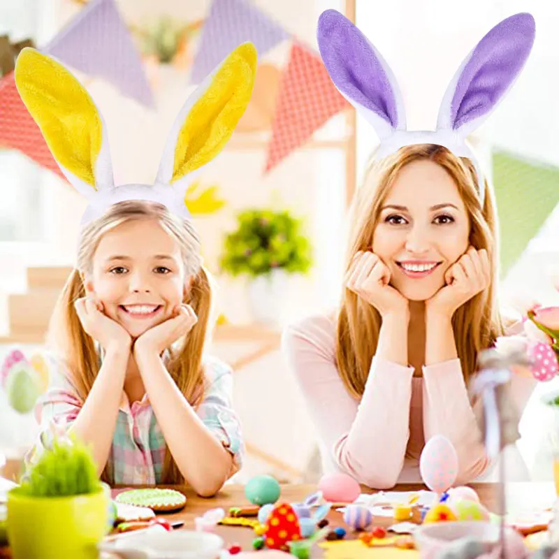 Leuke Pasen Konijnenoren Haarband Volwassen Kinderen Meisjes Cosplay Jurk Kostuum Bunny Oor Hoofdband Haaraccessoires Pasen kindercadeau