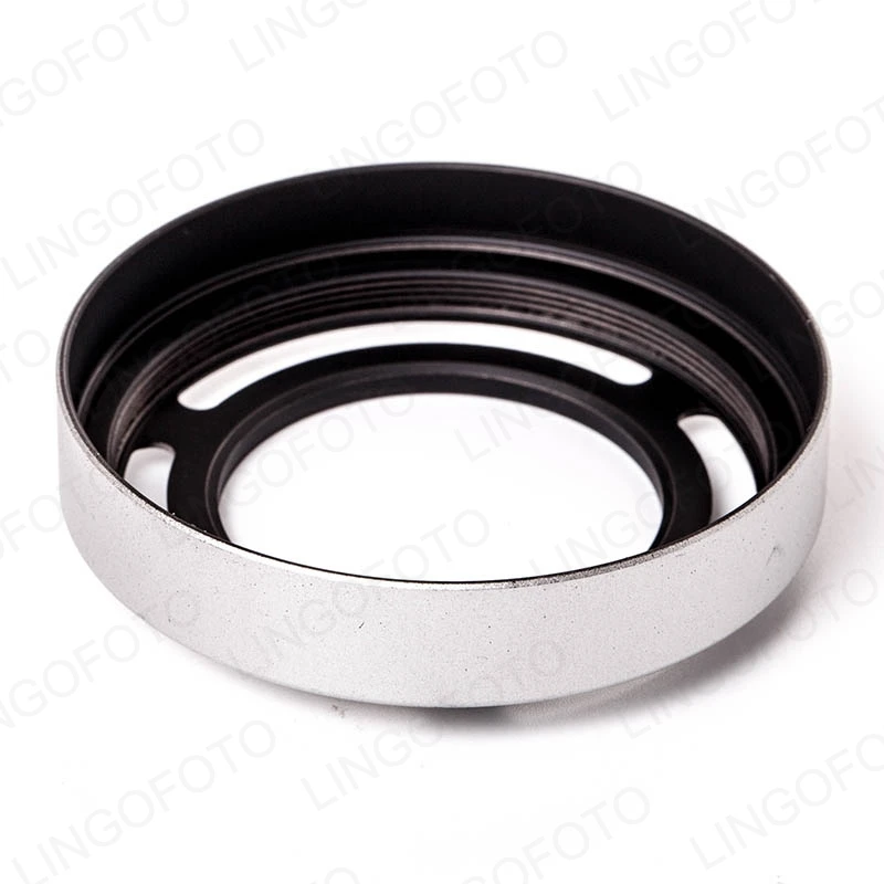 Parasol de lente ventilado de Metal, LH-X10, para Fuji X10, 52mm, plateado