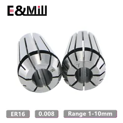 Yüksek hassasiyetli ER16 1 ~ 10mm 12mm 0.008 ER Collet CNC freze takım tutucu oyma makinesi torna değirmen yaylı yüksük Chuck