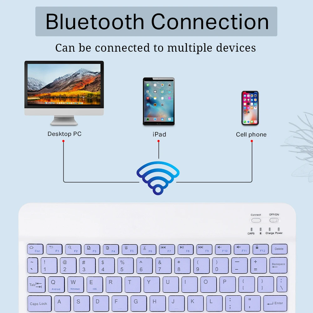 Tastiera Bluetooth per iPad Xiaomi Samsung Huawei Tablet Laptop IOS Android russo arabo coreano tastiera Wireless portatile