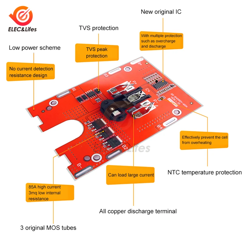 5S 18V 21V 65A BMS 18650 Lipo Battery Screwdriver Charger Protection Board For Angle Grinder/Electric Drill/Wrench/Hammer