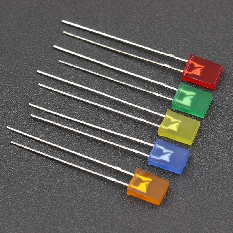 1000pcs 2x5x7mm DIP LED Yellow/ Orange /Red/Green/Blue Square LED Lamp 257 LIGHTIN Diode