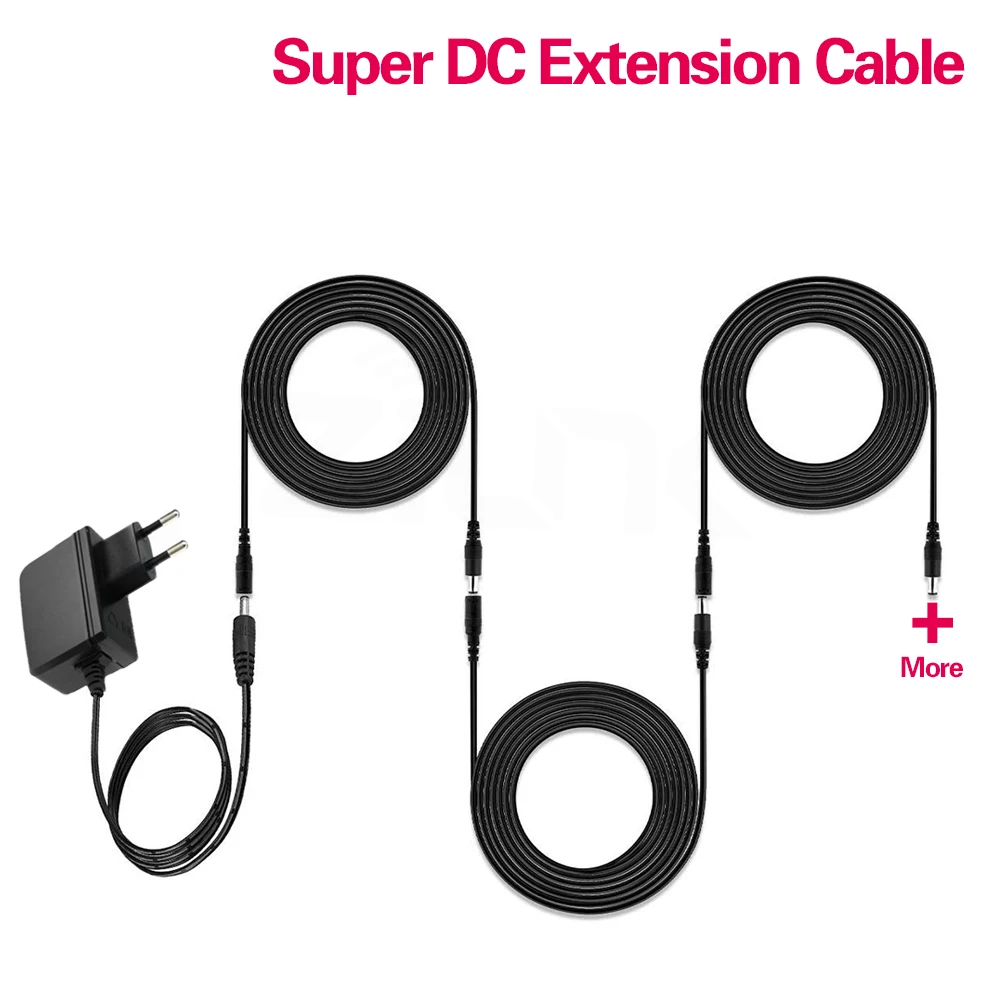 Imagem -06 - Medidores dc 12 v Power m Cabo de Extensão 5.5 mm x 2.1 mm dc Plug para Câmera Cctv 12 Volts Cabo de Extensão 5