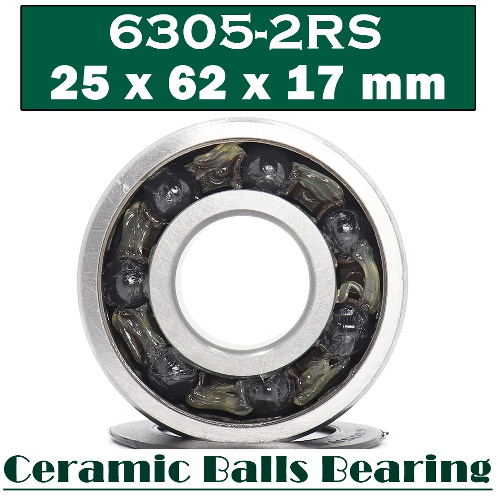 6305 Hybrid Ceramic Bearing 25*62*17 mm ( 1 PC ) Industry Motor Spindle 6305HC Hybrids Si3N4 Ball Bearings 3NC 6305RS