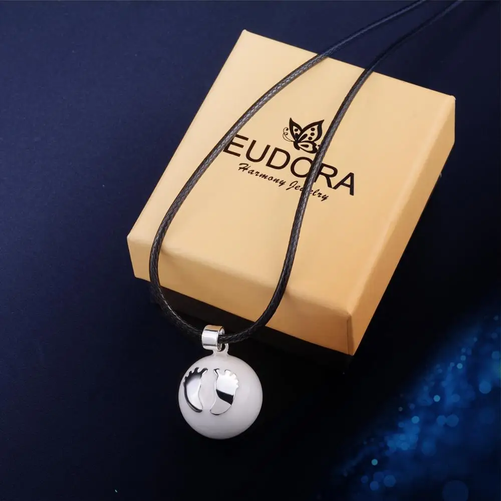 Eudora Maternity Jewelry Mix Styles White Chime Bola Pendant Angel Caller Necklace Jewelry For Pregnant Women N14NB-W