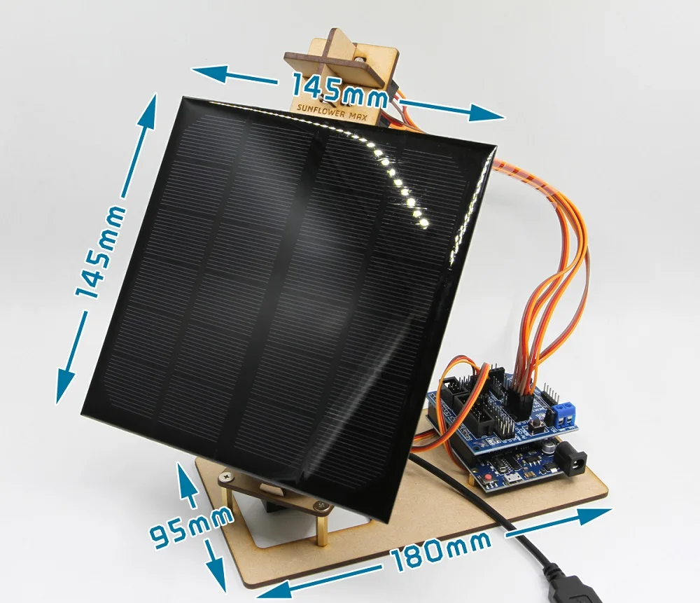 Programa Arduino Smart Solar Tracker, Fabricante de Carregamento do Telefone Móvel, Projeto de Geração de Energia DIY STEM Toy Parts, Pode ser usado