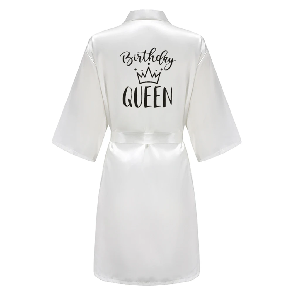 Birthday Queen&Squad Birthday Party Robe Satin Women Princess Birthday Girl&Squad Party Favor Ladies Dressing Gift kimono Robes