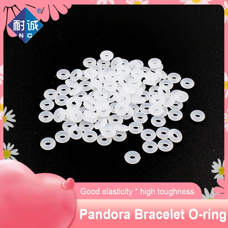 50pcs Bracelets silicone O rings necklace Rubber O-rings suitable for fixing anti-skid decorative clasp gasket Bead accessories