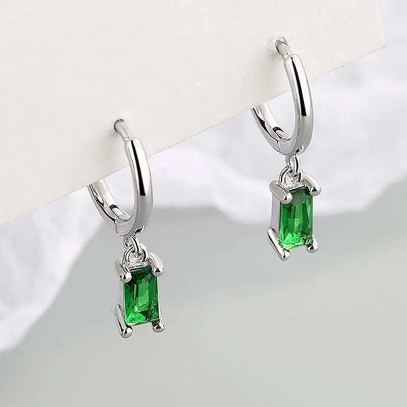 Picture 5: FOXANRY Prevent Allergy Silver Color Stud Earrings for Women Trend Elegant Simple Sparkling Colorful Zircon Bride Jewelry