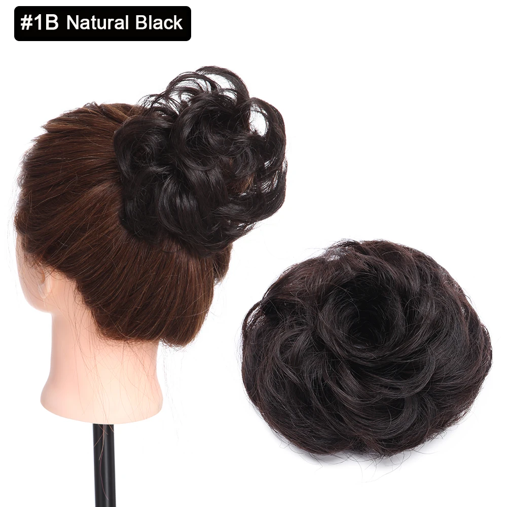 SEGO 100% Menschliches Haar Brötchen Elegante Chignon Scrunchies Haarpferdeschwanz Gerade Donut Updo Haar Stück Für Frauen 17g – Detail 23