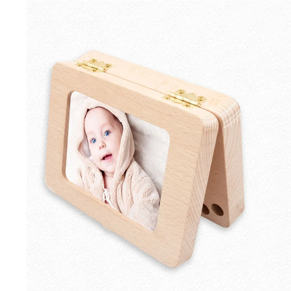 Baby Holz Zahn Box Milch Zähne Haar Organizer Lagerung Sammlung Junge Mädchen Souvenir Fall Andenken Souvenir Geschenk für Kinder