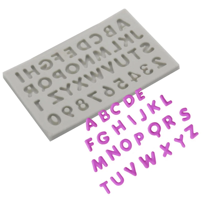 Numbers Capital Letters Silicone Sugarcraft Mold Fondant Cake Decorating Tools Candy Clay Cupcake Chocolate Baking Mold