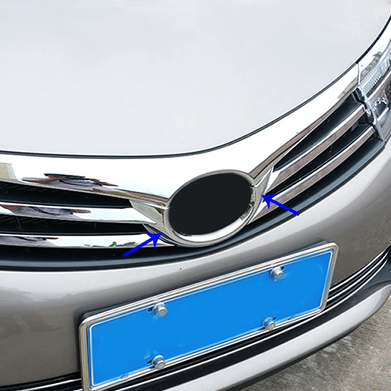 2014 2015 Car Accessories Grille Bumper Car Logo Frame Cover Trim ABS Car Front Mesh Chrome for Toyota Corolla Chromium Styling