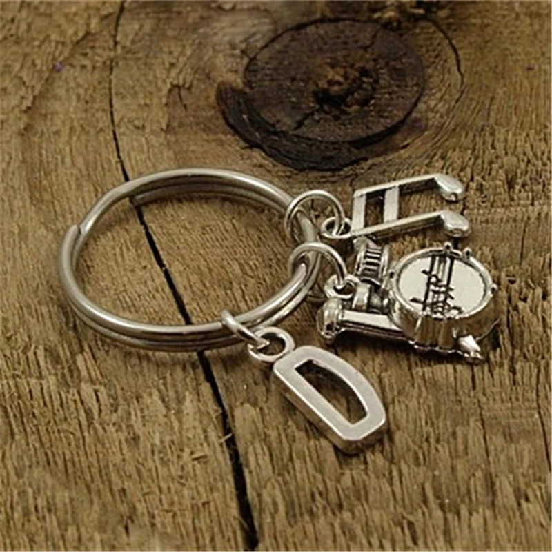Drummer Keyring, Drummer Keychain, Drummer Gift, Initial Charm, Musician Gift, Drumkit, Musical Instrument, Drum