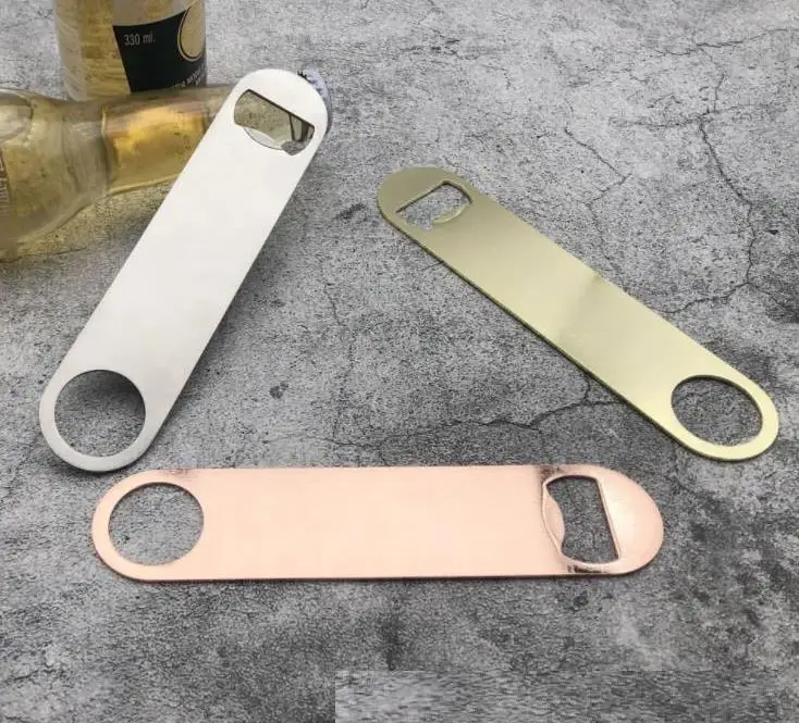 Factory Supply Custom Bottle Opener Satinless Steel Laser Printing Logo Metal Beer Bottles Openers Bar Tools SN643