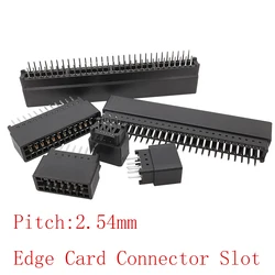 1Pcs Edge Card Connector Slot 2.54mm Pitch 8/10/12/14/16/20/22/ ​24/26/30/36/50/56/60/72Pin PCB Gold Finger Socket Through Holes