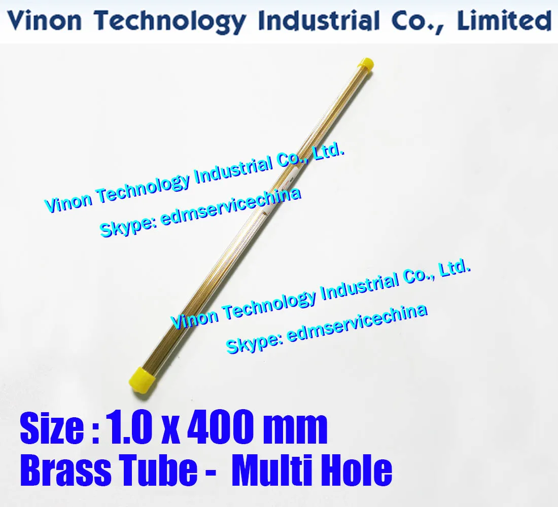 (100PCS/LOT) 1.0x400mm Brass Tube Multihole, Brass EDM Tubing Electrode Multichannel Dia. 1.0 x 400 Long for Electric Discharge