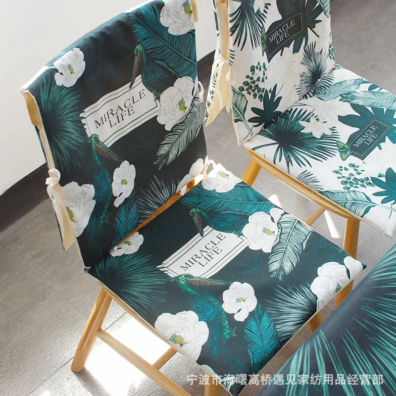 Hot Sales Birds Series Chair Back Cushion Wholesale Chair Cover Wholesale Korean Pillow Gift Creativity Green Leaf Flower Print