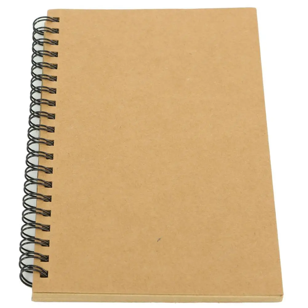 New Retro Kraft Spiral Binding Blank Graffiti Sketchbook Notebook Graduation Gift