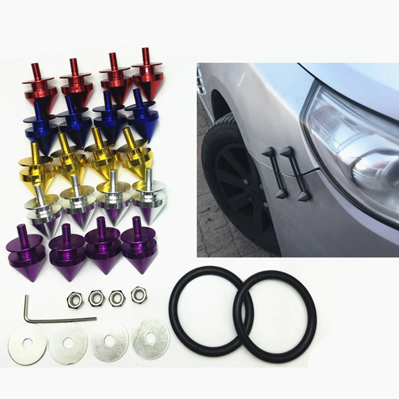 Car surrounded by reinforcement screws / Universal front bar quick-release fixing clip / Conical anti-collision buckle