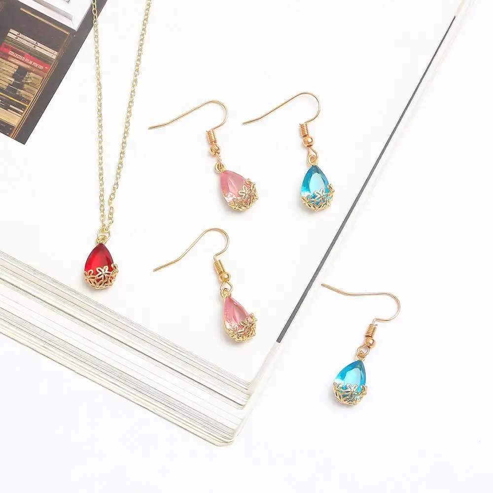 9x16mm 1Pc plum blossom Copper Plated Drop Water Shape Shining Zircon Crystal Pendants for Diy Earrings Findings Necklace Charms