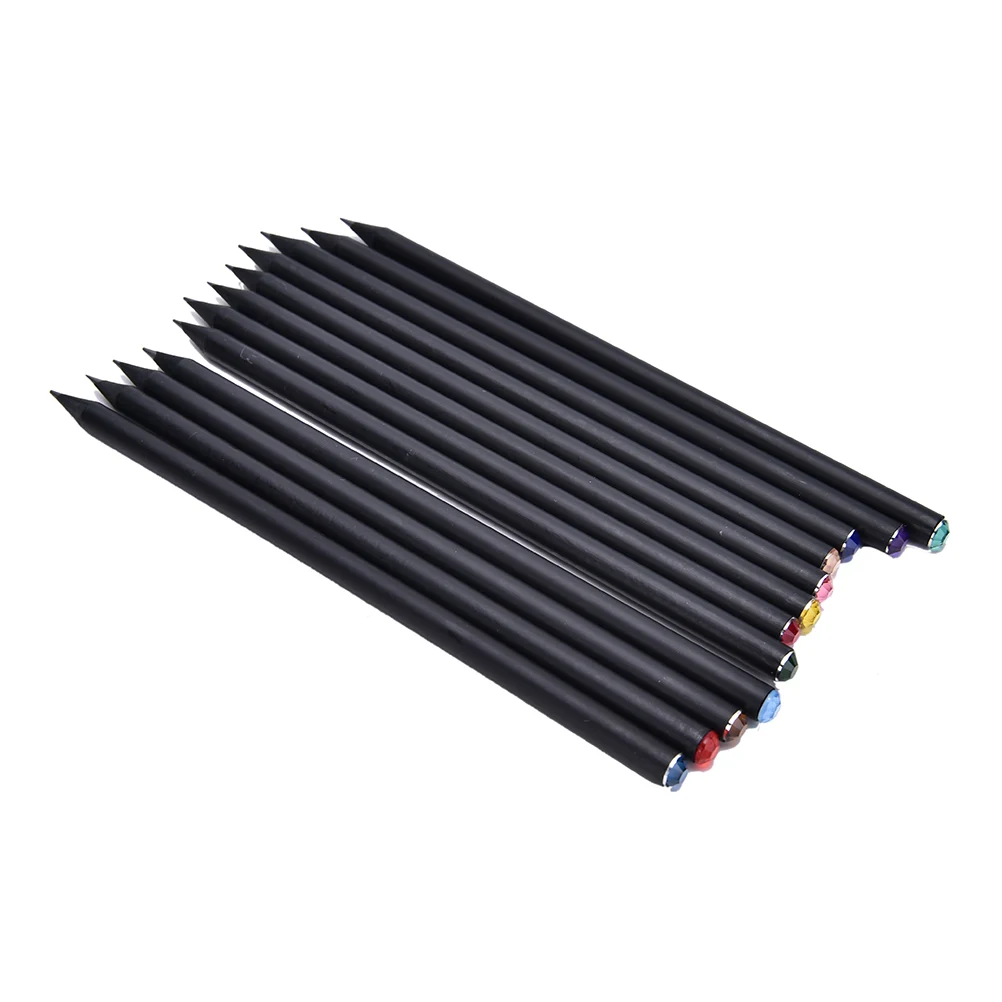 

HB Diamond Pencil Black Rod Painting Pencils Drawing Writing Pencil Stationery Supplies 2Pcs/set