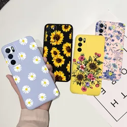 OPPO A16 케이스 해바라기 귀여운 소녀 패션 만화 전화 케이스 Oppo A16 4G CPH2269 A16 OppoA16 커버 6.52 