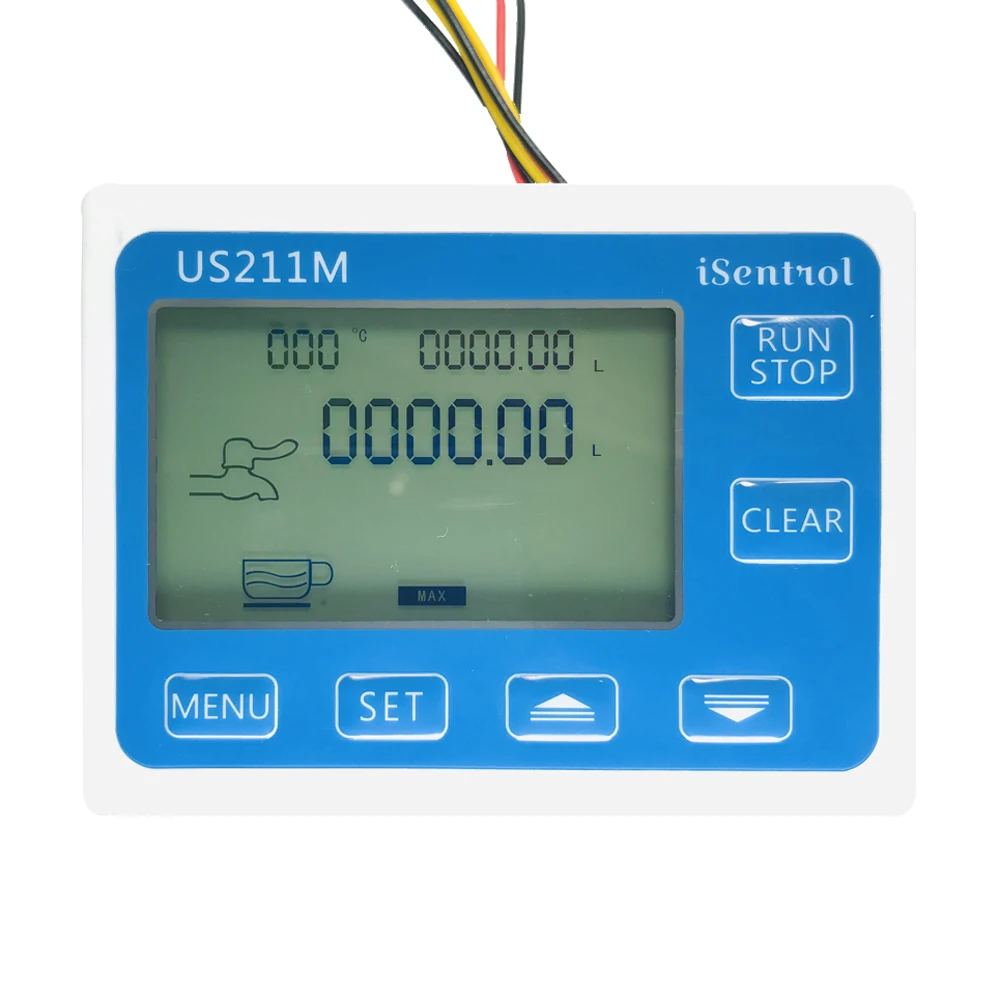 Totalisateur de débit d'eau chaude US211M, avec capteur de débit SUS304 USS-HS43TB G3/4 ", capteur de débit Hall 2-45LPM, iSentrol