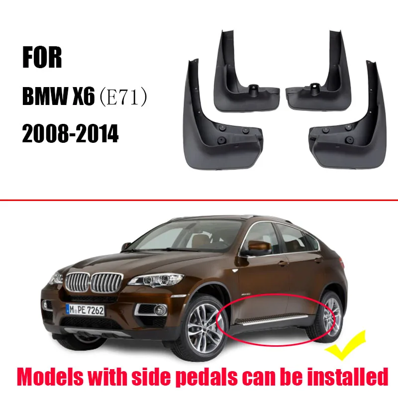 Guardabarros para BMW X6 E71 2008-2014 Guardabarros Guardabarros BMW X6 salpicadero de guardabarros Guardabarros Guardabarros Accesorios para coche Delantero Trasero